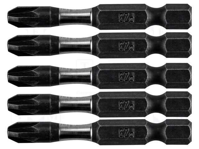 Screwdriver bit; Pozidriv®; Kind: impact; Overall len: 50mm; 5pcs.