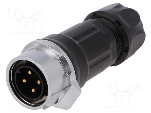 Plug; Connector: circular; MRD; PIN: 4; gold flash; 10A; soldering