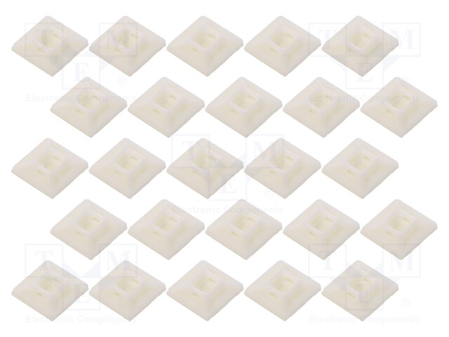 Self-adhesive cable holder; polyamide; UL94V-2; natural; L: 19mm