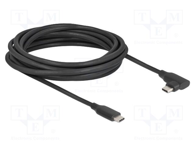 Cable; USB C plug,USB C plug 90° left/right; 5m; black; 10Gbps
