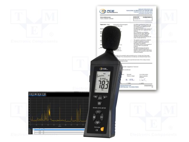 Meter: sound level; LCD; Sound level: 30÷130dB; 31.5÷8000Hz; IP20