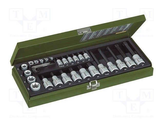Wrenches set; Torx® socket,socket spanner,Torx®; 29pcs.