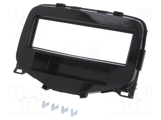 Radio mounting frame; Citroën,Peugeot,Toyota; 1 DIN; black