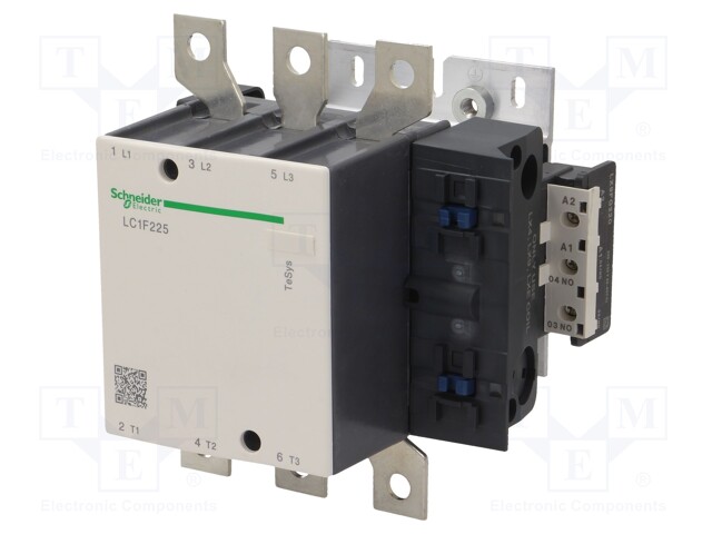 Contactor: 3-pole; NO x3; 230VAC; 225A; DIN; TeSys F; -5÷55°C; 1kV