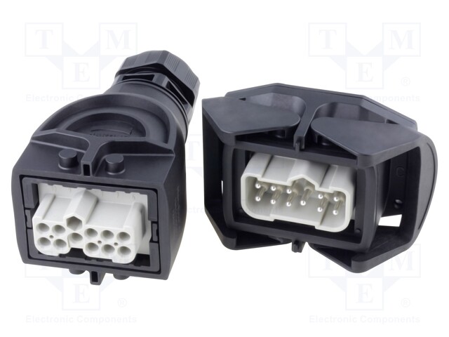 Connector: HAN; male + female; plug + socket; Han Kit; PIN: 10