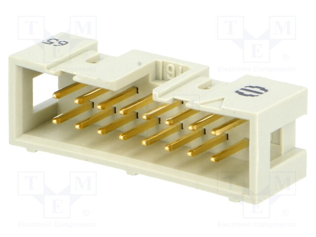 Socket; IDC; male; PIN: 16; straight; THT; 2.54mm; Layout: 2x8