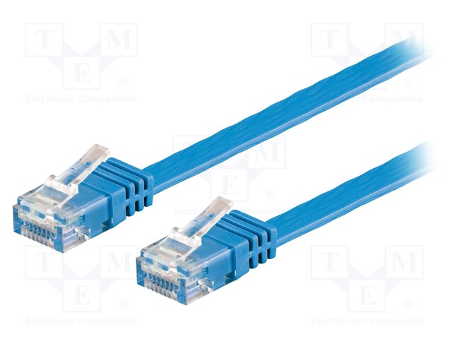 Patch cord; U/UTP; 6; stranded; Cu; PVC; blue; Len: 5m; 32AWG