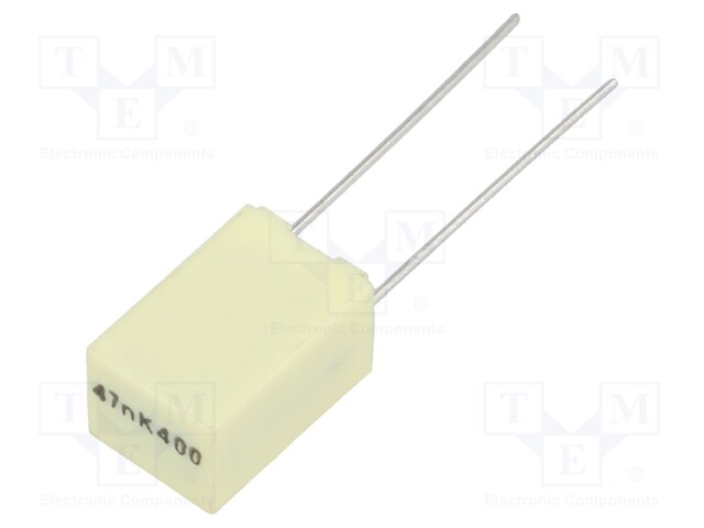 Capacitor: polyester; 47nF; 200VAC; 400VDC; Pitch: 5mm; ±10%