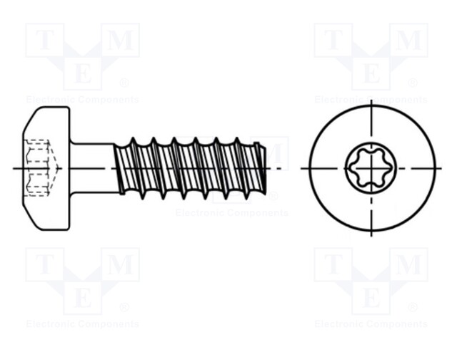 Screw; for plastic; 2.5x8; Head: cheese head; Torx® PLUS; 8IP