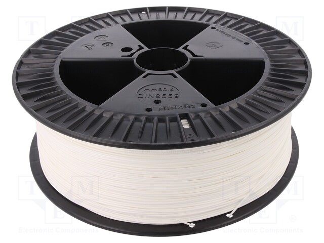 Filament: PLA; 1.75mm; white; 200÷235°C; 2kg; ±0,05mm