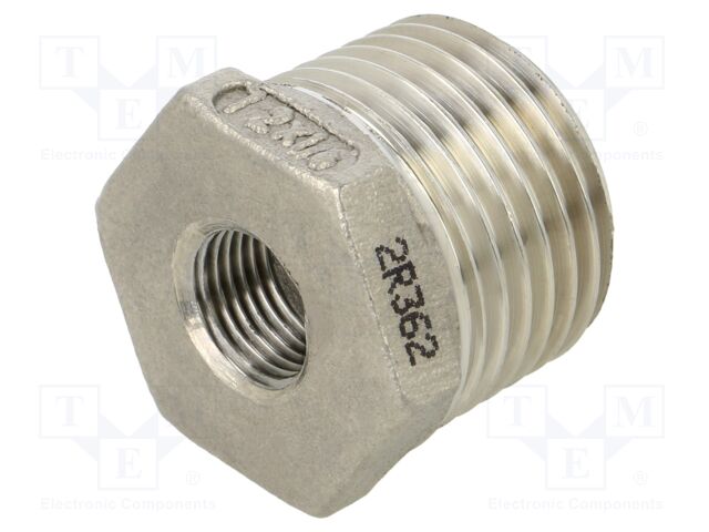 Male-female,reductive; max.10.5bar; 1.4408 stainless steel