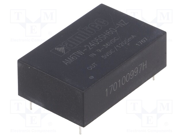 Converter: DC/DC; 6W; Uin: 9÷36V; 5VDC; Iout: 1.2A; DIP24; 13g