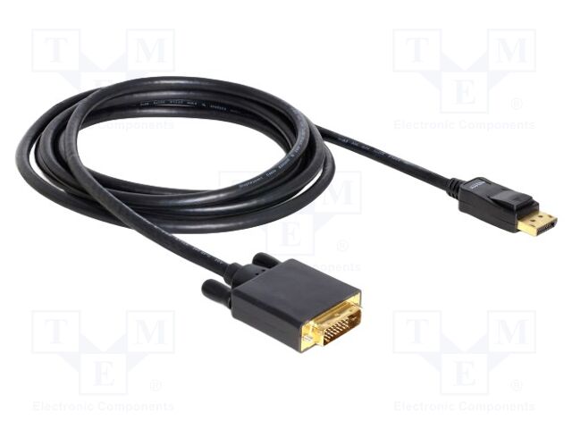 Cable; DisplayPort plug,DVI-D (24+1) plug; Full HD 1080p; 3m