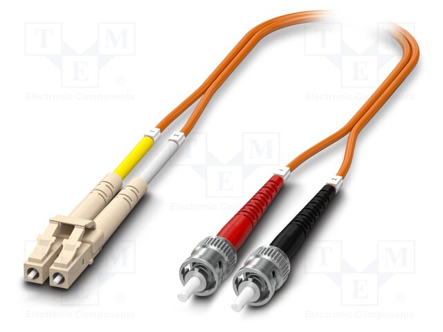 Fiber patch cord; OM1; LC/UPC,ST/UPC; 1m; LSZH; orange