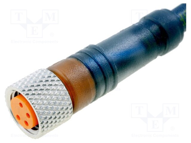 Connector: M8; 2m; female; PIN: 4; straight; plug; PUR
