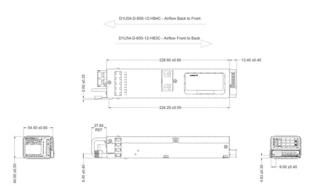 Converter: DC/DC; 650W; Uin: -72÷-44V; Uout: 12VDC; Uout2: 12VDC