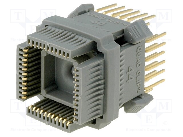 Test clip; PLCC; PIN: 44; grey; Overall len: 21.97mm; gold-plated