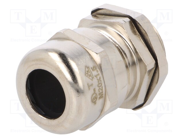 Cable gland; M20; IP68; Mat: brass; Body plating: nickel