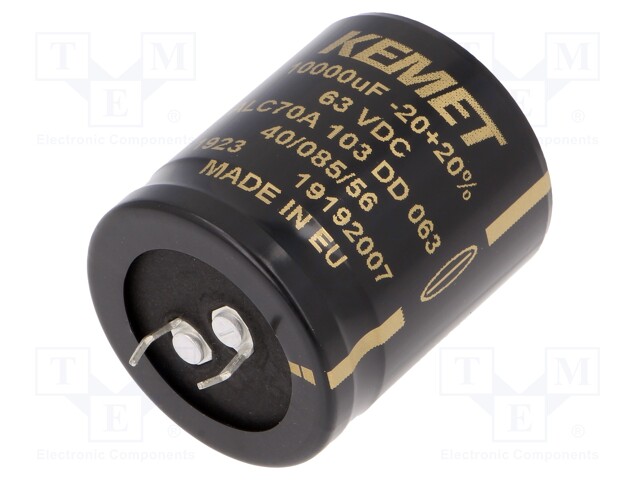 Capacitor: electrolytic; 10mF; 63VDC; ESR: 44mΩ; SNAP-IN; ±20%
