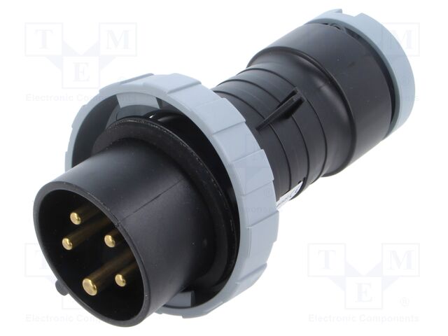 Connector: AC supply 3-phase; plug; male; straight; for cable