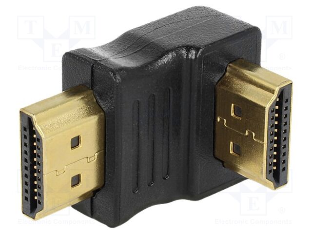 Adapter; HDMI socket,HDMI plug 90° up/down; black