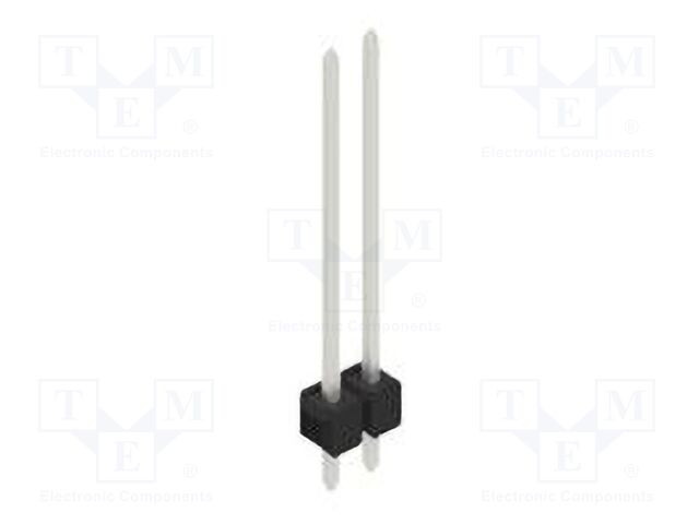 Connector: pin strips; pin header; male; PIN: 2; 2.54mm; THT; 1x2