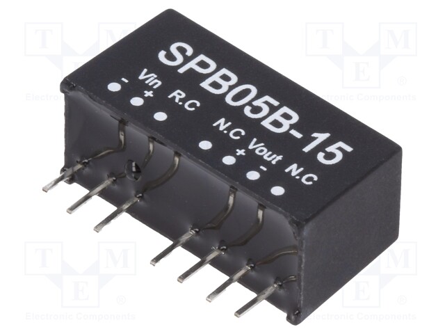 Converter: DC/DC; 5W; Uin: 18÷36V; 15VDC; Iout: 33÷333mA; SIP8; 4.8g
