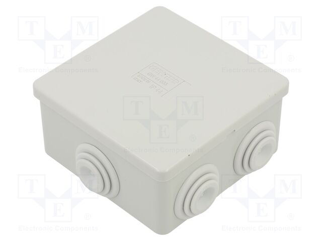 Enclosure: junction box; X: 95.5mm; Y: 87.5mm; Z: 45.5mm; wall mount