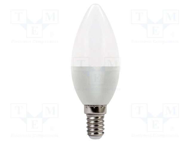 LED lamp; neutral white; E14; 220÷240VAC; 470lm; P: 5.5W; 180°; IP20