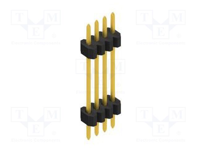 Connector: pin strips; pin header; male; PIN: 4; 1.27mm; THT; 1x4