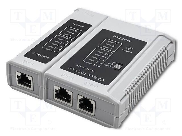 Tester: LAN wiring; LED; RJ12,RJ45; 140x125x30mm