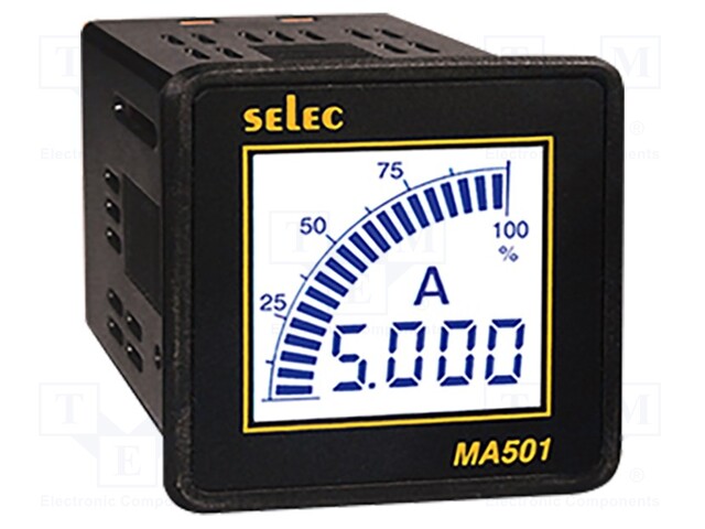 Ammeter; digital,mounting; I AC: 0÷5kA; True RMS; on panel; 230VAC