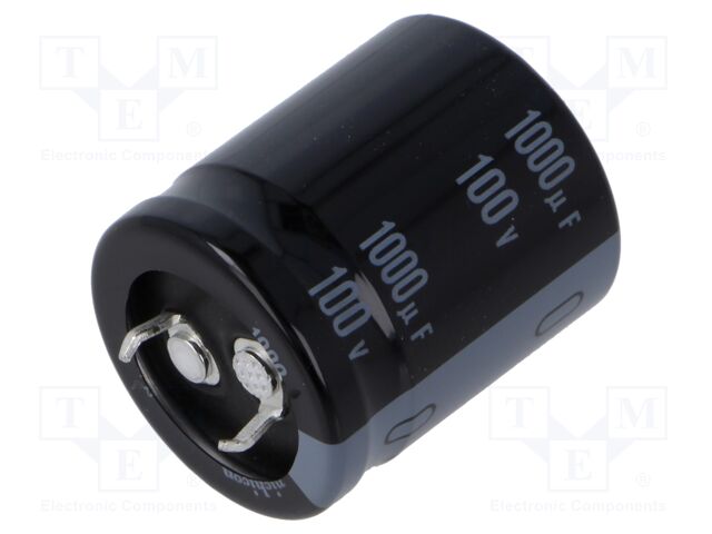 Capacitor: electrolytic; SNAP-IN; 1000uF; 100VDC; Ø25x30mm; ±20%