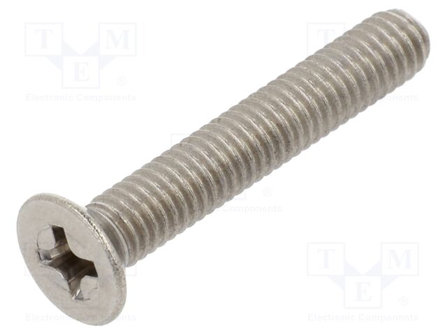 Screw; M4x25; Head: countersunk; Phillips; PH2; A2 stainless steel