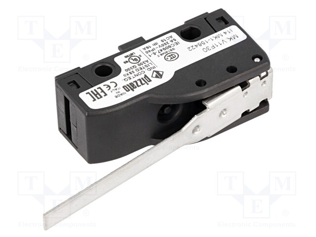 Microswitch SNAP ACTION; with lever; SPDT; 6A/250VAC; 5A/24VDC