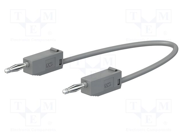 Test lead; 60VDC; 30VAC; 10A; banana plug 2mm,both sides; grey