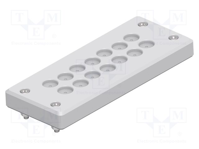 Multigate grommet; light grey; Holes no: 14; -40÷80°C; 5÷11mm