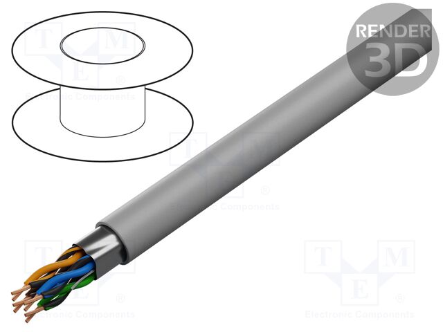 Wire; F/UTP; 4x2x26AWG; 5e; stranded; Cu; shielded,Al-PET foil