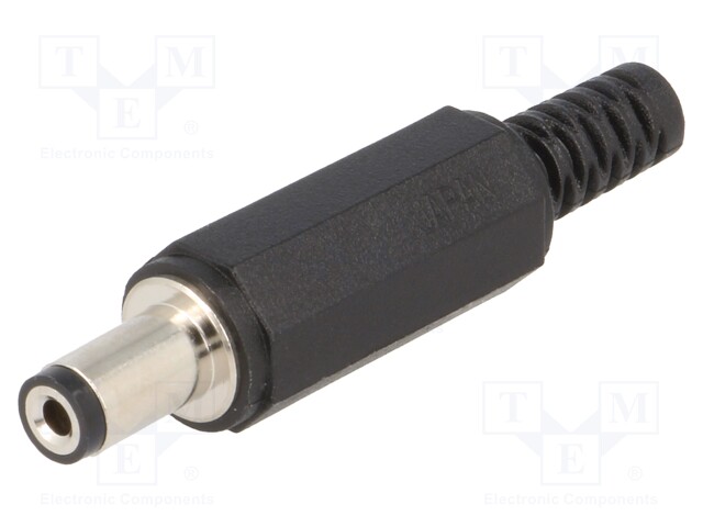 Plug; DC supply; female; 5,5/2,1mm; with strain relief; for cable