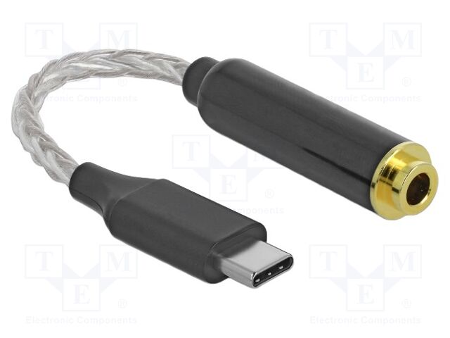 Cable; stereo; Jack 4.4mm 5pin socket,USB C plug; 0.12m