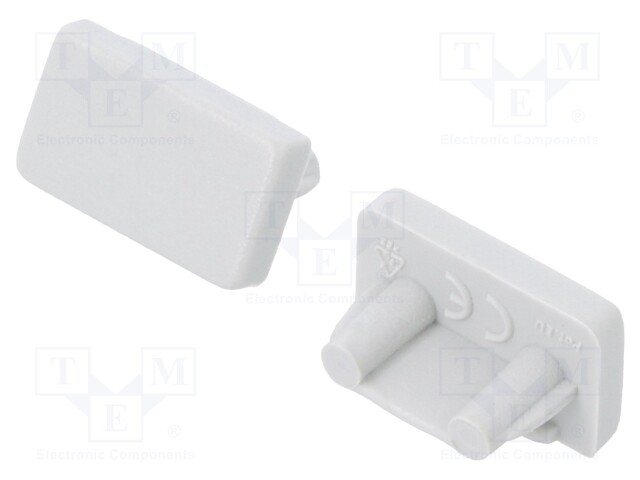 Cap for LED profiles; grey; ABS; Application: SLIM8