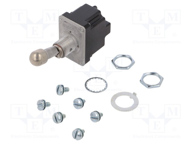 Switch: toggle; Pos: 2; DPDT; ON-ON; 6A/230VAC; 20A/28VDC; -65÷71°C