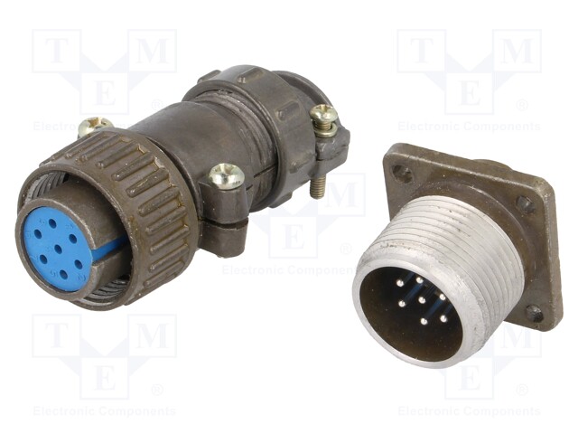 Socket,plug; Connector: circular; DS1110-08; male,female; PIN: 7