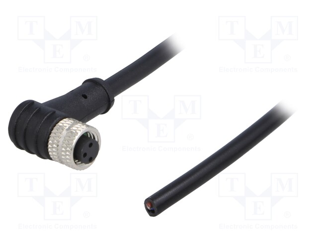 Connector: M8; female; PIN: 3; angled 90°; plug; 3A; 60V; IP65/IP67