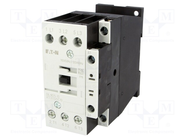 Contactor: 3-pole; NO x3; Auxiliary contacts: NO; 110VAC; 25A