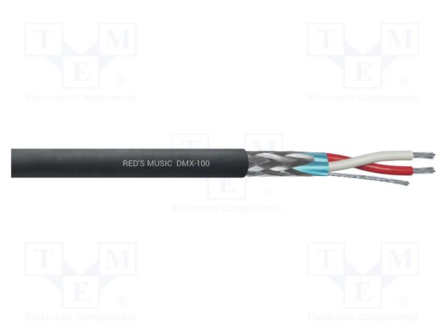 Wire: DMX; 2x0.25mm2; stranded; 110Ω; -25÷65°C; Colour: black; 100m