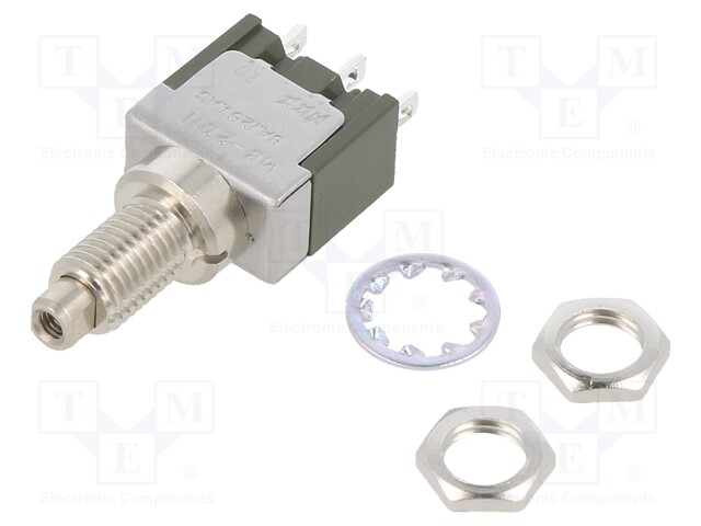 Switch: push-button; Pos: 2; SPDT; 3A/250VAC; 3A/30VDC; ON-(ON)