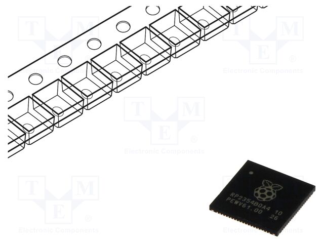 IC: RP2350 microcontroller; IC RP2350B0A4 T&R 500 (7 REEL)