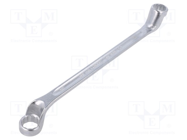 Wrench; box; 18mm,19mm; chromium plated steel; L: 275mm; offset