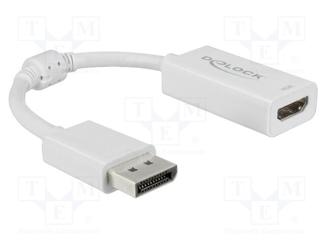 Adapter; DisplayPort plug,HDMI socket; 0.1m; white; white